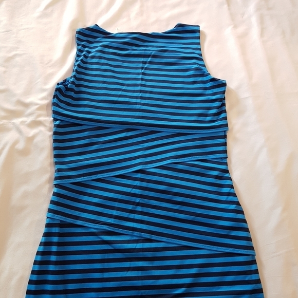 J. McLaughlin women's size small Nicola dress 2 tone blue stripe, NWT - Picture 7 of 8